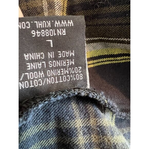 Kuhl Plaid Shirt Wool Blend Mens size Large Long sleeve Mountain Grown Button Up - Picture 4 of 12